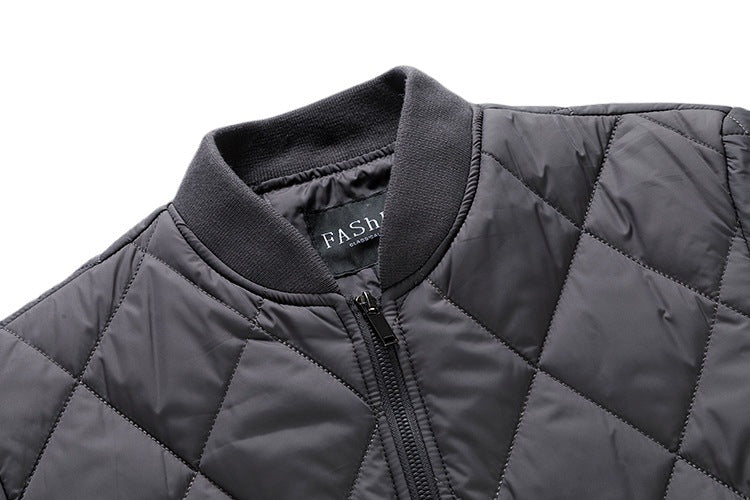 Men's quilted, lightweight padded bomber jacket with diamond quilting Mune Fashion