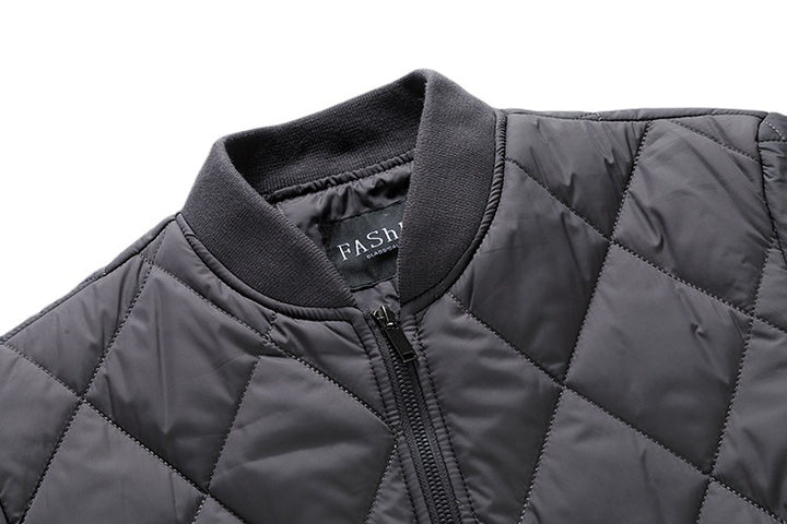 Men's quilted, lightweight padded bomber jacket with diamond quilting Mune Fashion