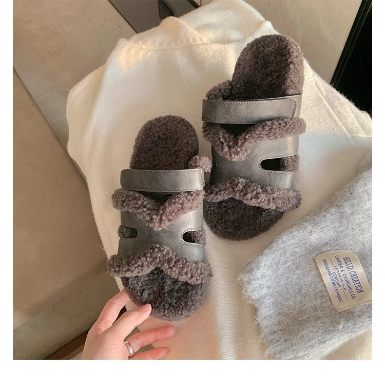 Women’s teddy-lined mules with adjustable straps Mune Fashion