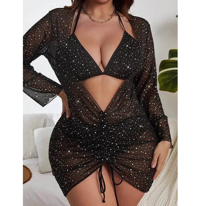 Women's beach dress with tied neckline and transparent design Mune Fashion