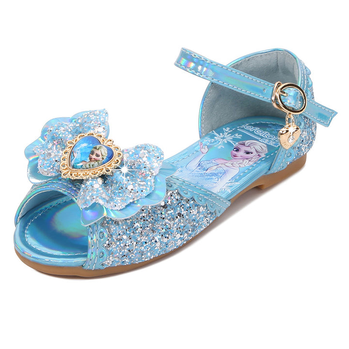 Girls Glittering Sandals with Unique Floral Design Mune Fashion