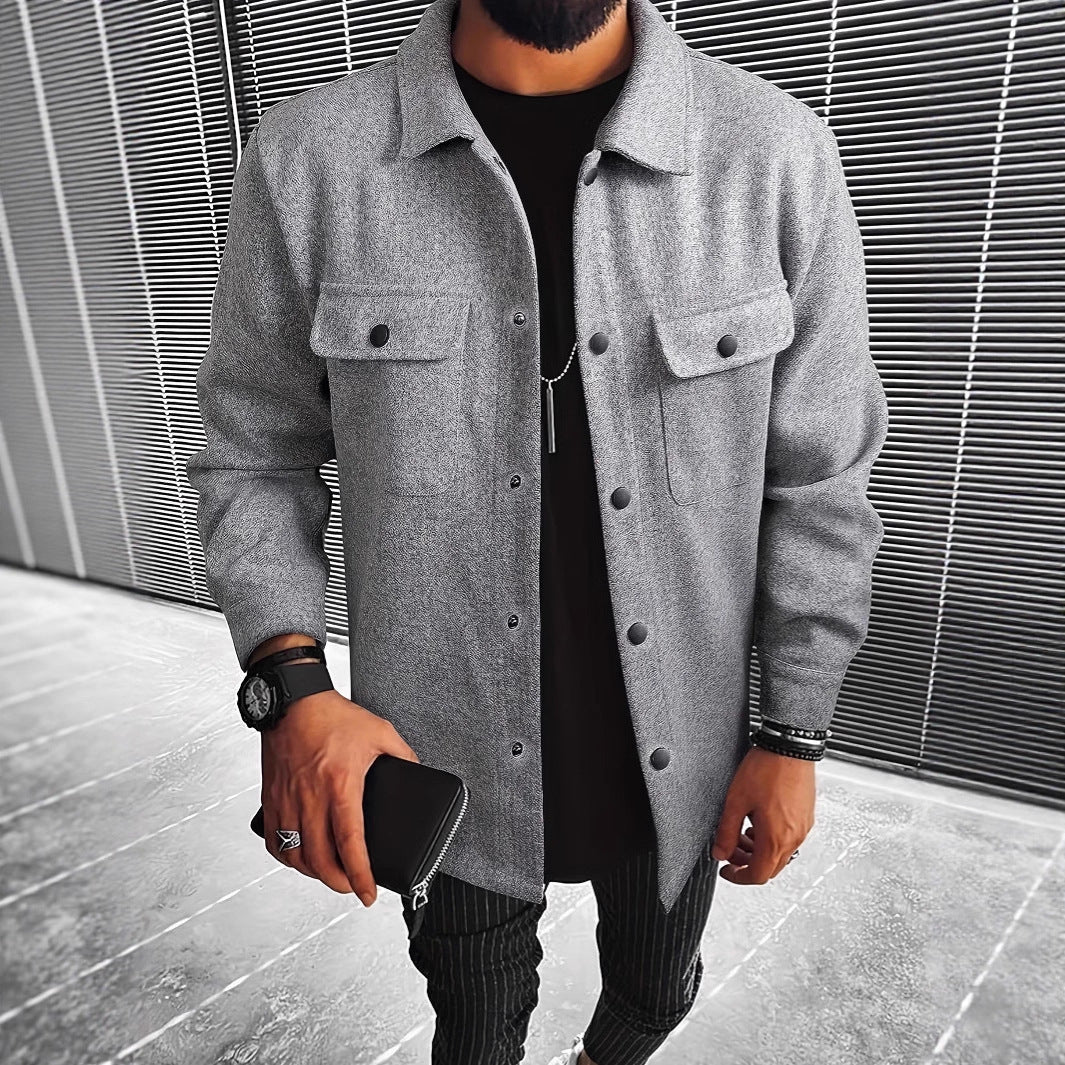 Men's Fashion Shirt Jacket with Practical Pockets