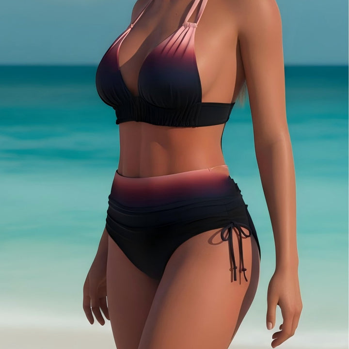 Women's bikini set with adjustable straps and high waist cut Mune Fashion