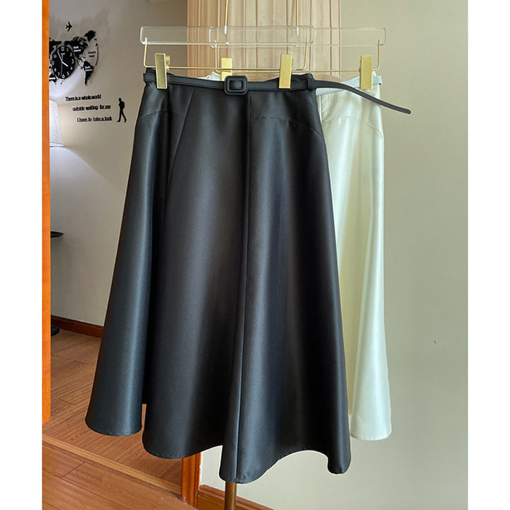 Women’s Midi Skirt with Elegant Waistband Mune Fashion