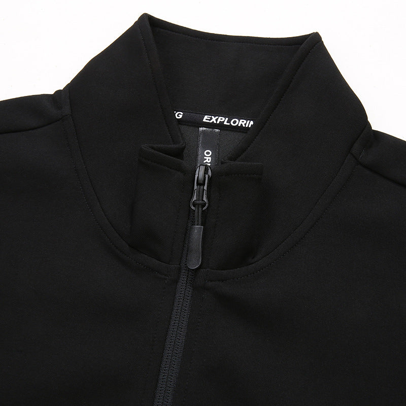Men's sporty windproof training jacket with stand-up collar and concealed zipper Mune Fashion