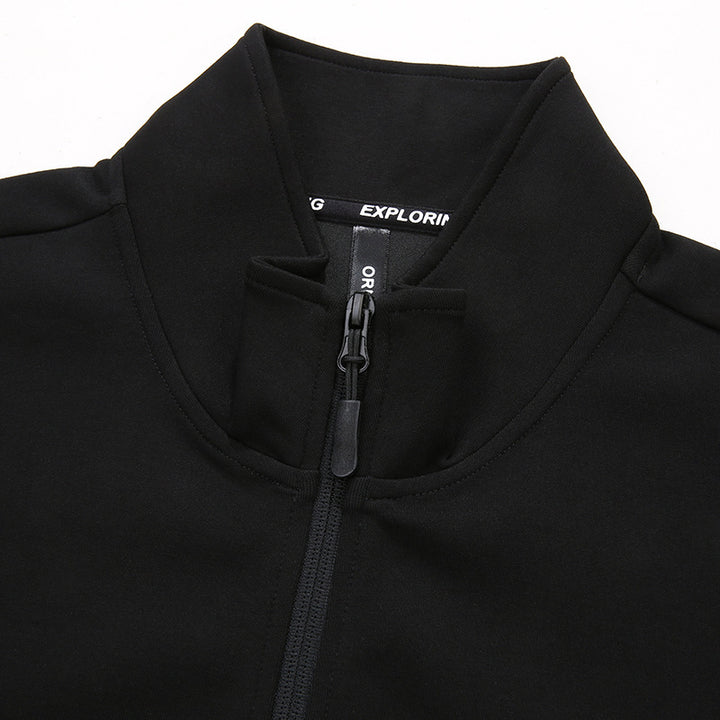 Men's sporty windproof training jacket with stand-up collar and concealed zipper Mune Fashion
