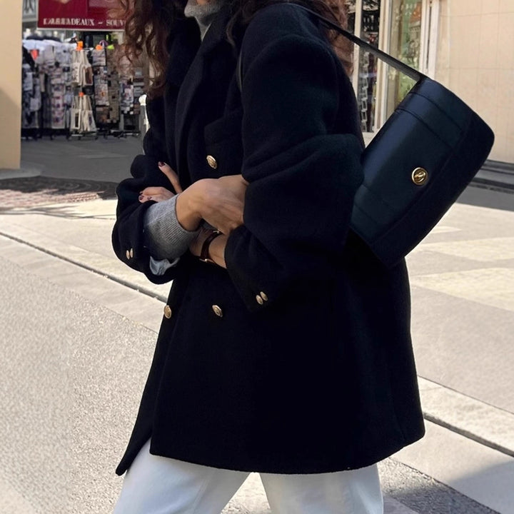 Women Stylish Oversized Blazer with Gold Buttons Mune Fashion