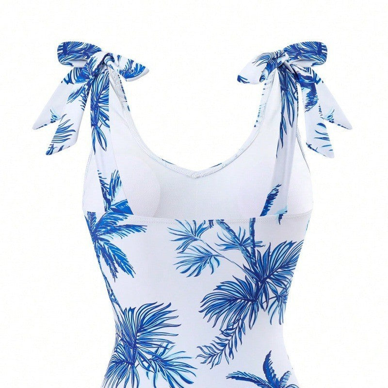 Women's High Neck One-Piece Swimsuit with Matching Wrap Skirt Mune Fashion