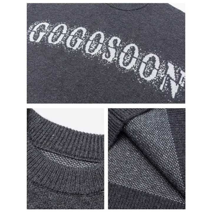 Women's Oversized Knit Sweater with Print Mune Fashion