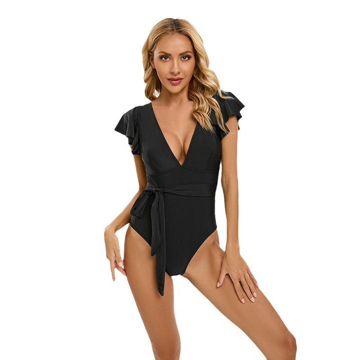 Women's Elegant One-Piece Swimsuit with Ruffles and Waist Design Mune Fashion