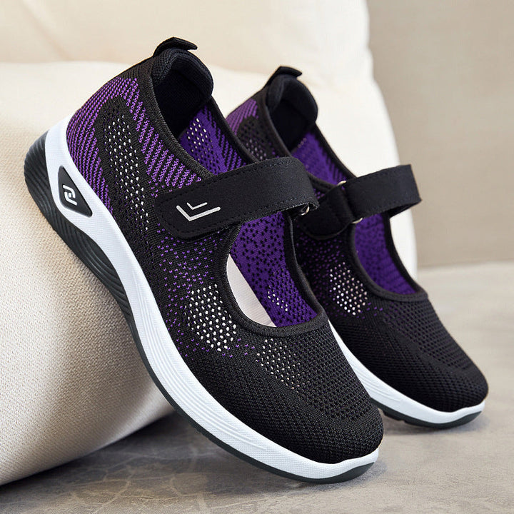 Women Sporty Sneakers with Velcro Closure and Breathable Mesh Structure Mune Fashion