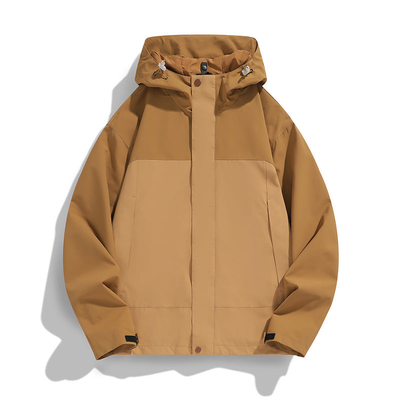 Men's Two-Tone Softshell Field Jacket with Hood, Windproof Outer Material and Minimalist Side Pockets Mune Fashion