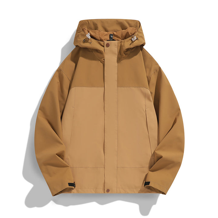 Men's Two-Tone Softshell Field Jacket with Hood, Windproof Outer Material and Minimalist Side Pockets Mune Fashion