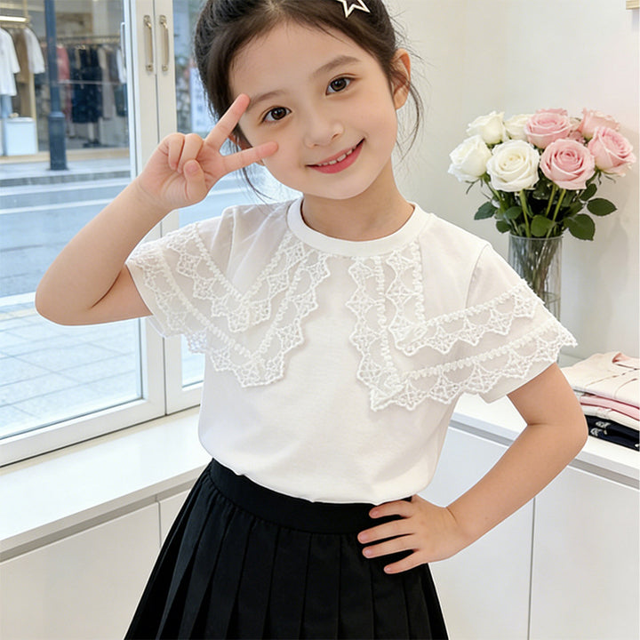 Girl T-shirt with ruffle details Mune Fashion