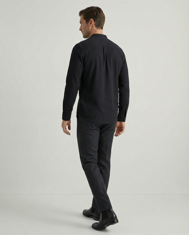 Men's Elegant Shirt with Stand Collar Mune Fashion