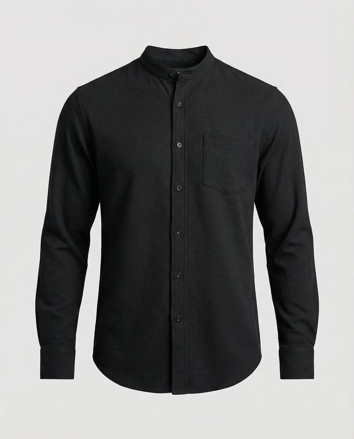 Men's Elegant Shirt with Stand Collar Mune Fashion