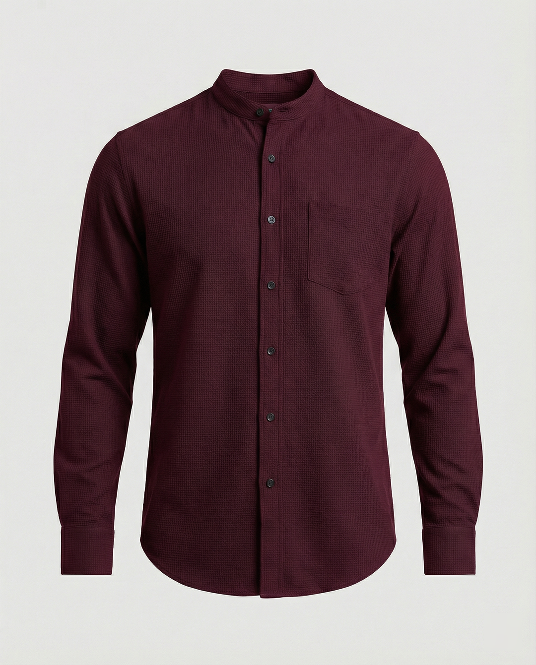 Men's Elegant Shirt with Stand Collar Mune Fashion