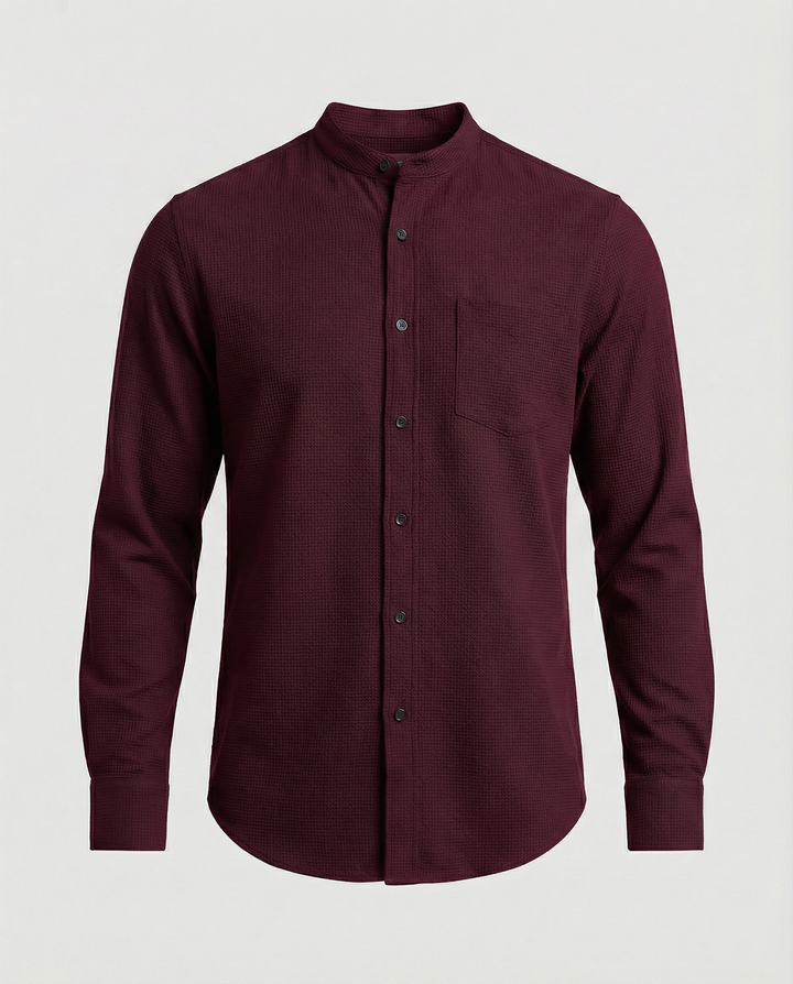 Men's Elegant Shirt with Stand Collar Mune Fashion