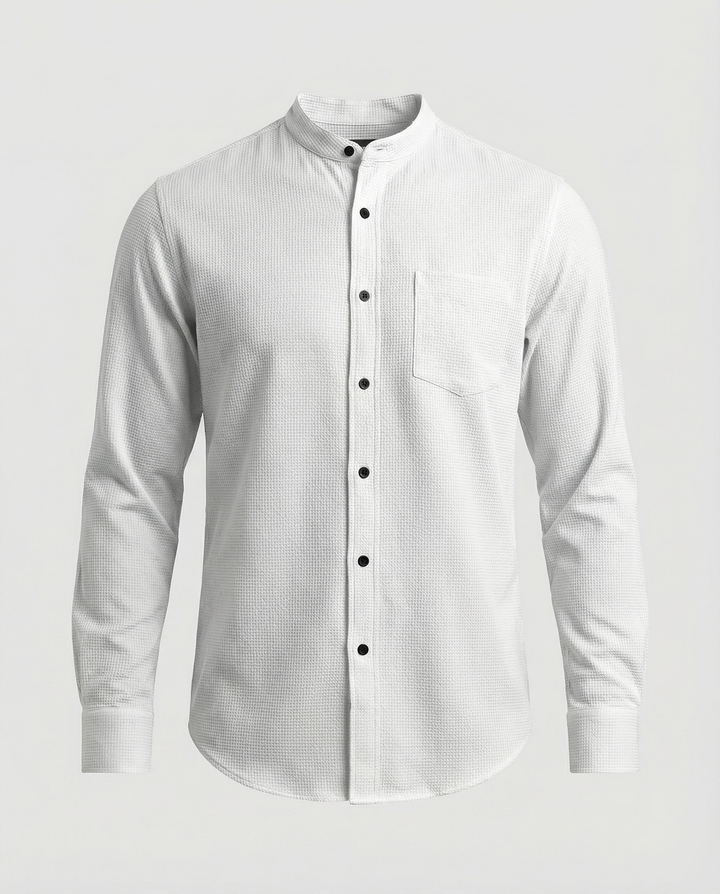 Men's Elegant Shirt with Stand Collar Mune Fashion