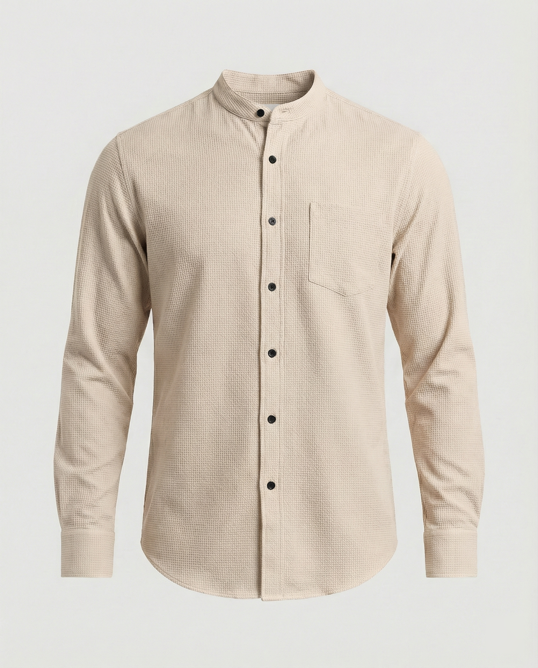 Men's Elegant Shirt with Stand Collar Mune Fashion
