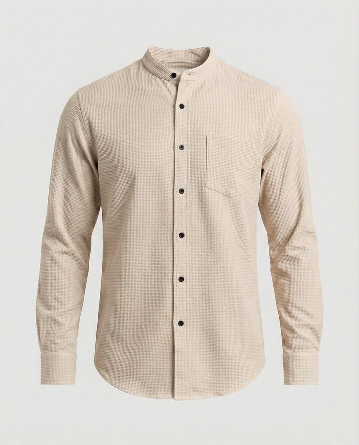 Men's Elegant Shirt with Stand Collar Mune Fashion