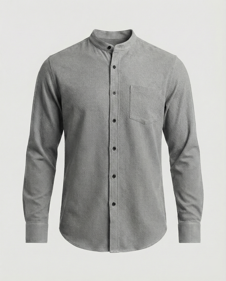 Men's Elegant Shirt with Stand Collar Mune Fashion