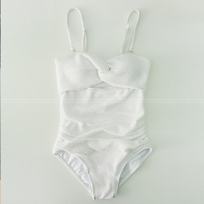 Women's One-Piece Swimsuit with Elegant Wrap Design and Fashionable Ruffle Details Mune Fashion