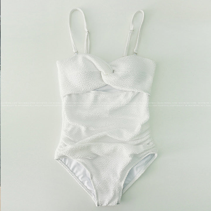 Women's One-Piece Swimsuit with Elegant Wrap Design and Fashionable Ruffle Details Mune Fashion