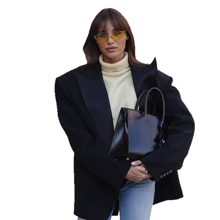 Women's Compact Structured Handbag with Double Handle and Minimalist Design Mune Fashion