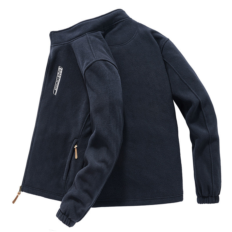 Men's thermo fleece jacket with double-layered sherpa inner lining and standing collar Mune Fashion