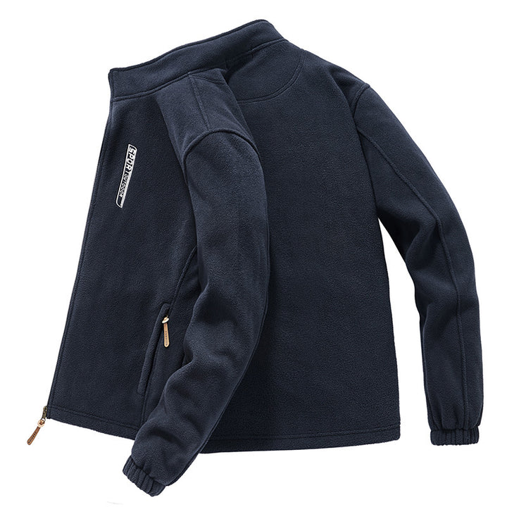 Men's thermo fleece jacket with double-layered sherpa inner lining and standing collar Mune Fashion