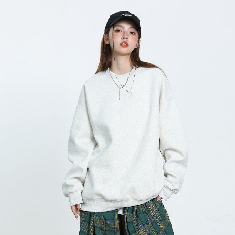 Unisex Oversize Cotton Sweatshirt with Round Neck and Wide Cuffs Mune Fashion