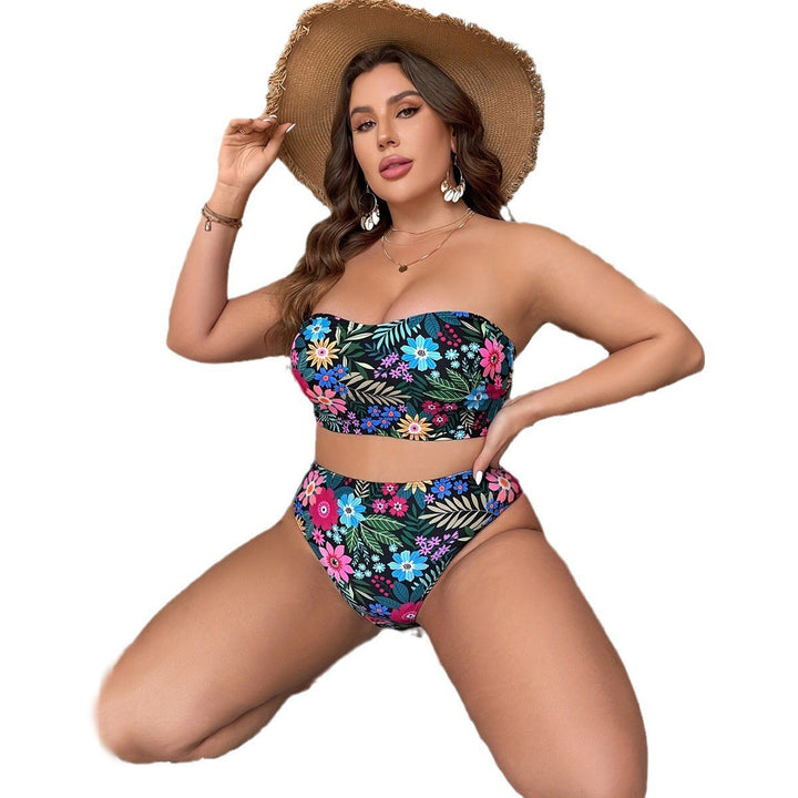 Women's bandeau bikini with floral design and high-waisted cut Mune Fashion