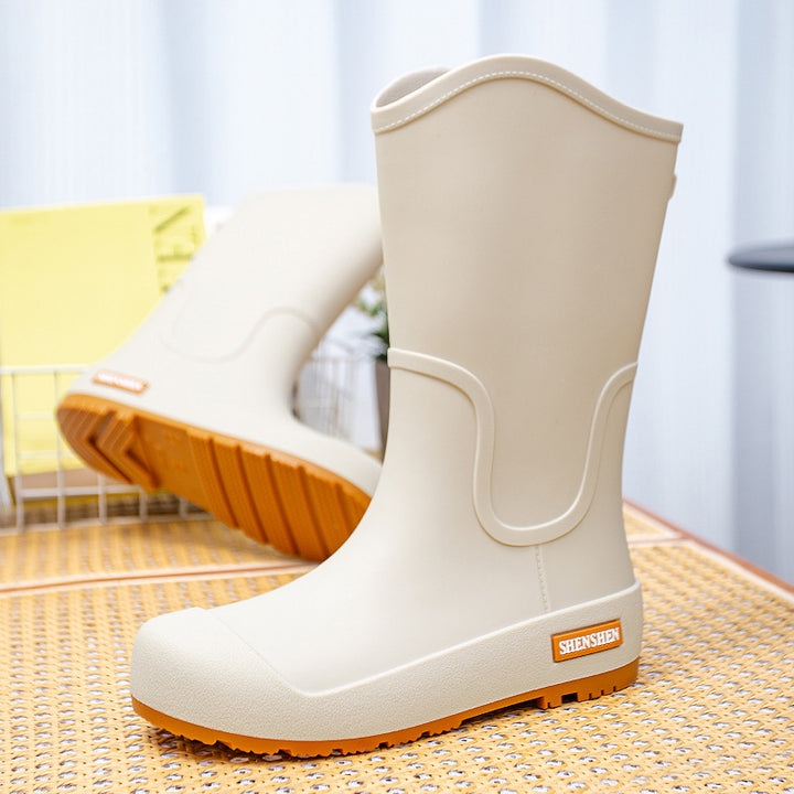 Women mid-height waterproof rubber boots with non-slip tread sole Mune Fashion