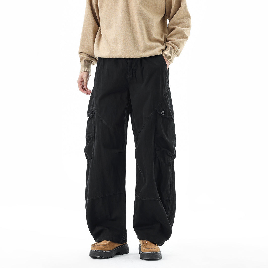 Men's wide technical cargo pants with multiple pockets Drune
