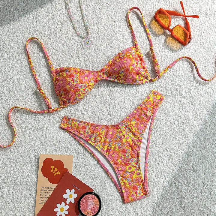 Ladies Floral Print Bikini Mune Fashion