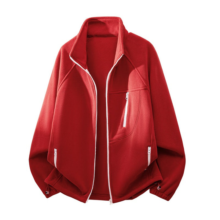 Unisex functional microfleece performance jacket with stand-up collar, chest zipper and ergonomic raglan sleeves Mune Fashion