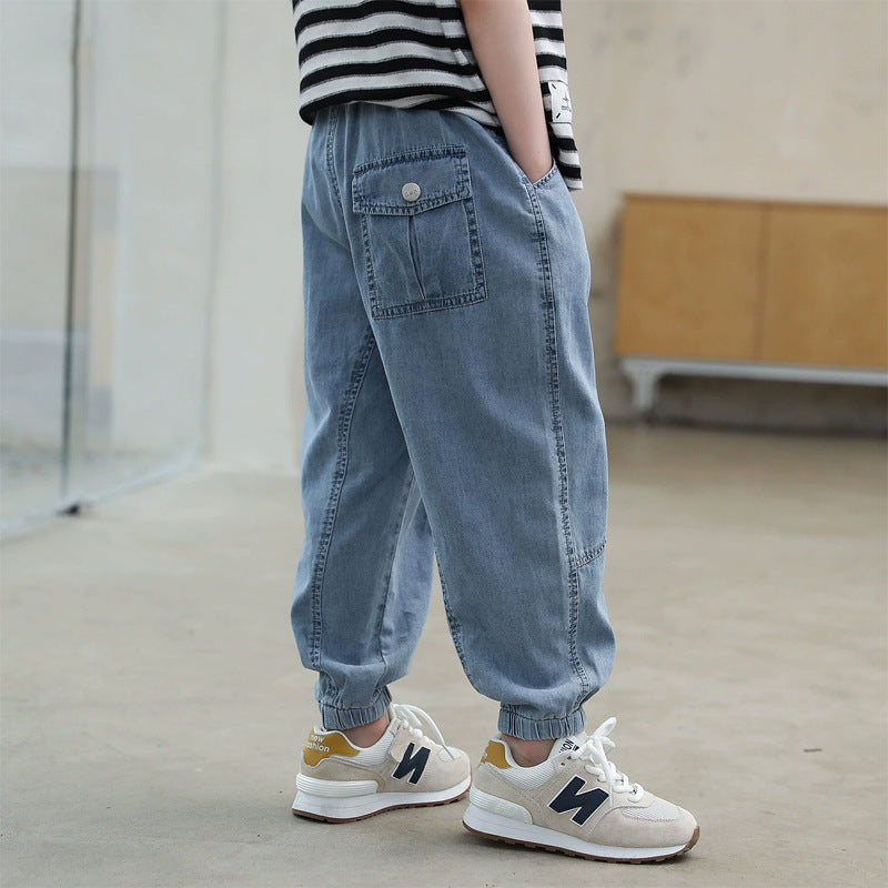 Unisex casual denim pants with elastic cuffs Mune Fashion