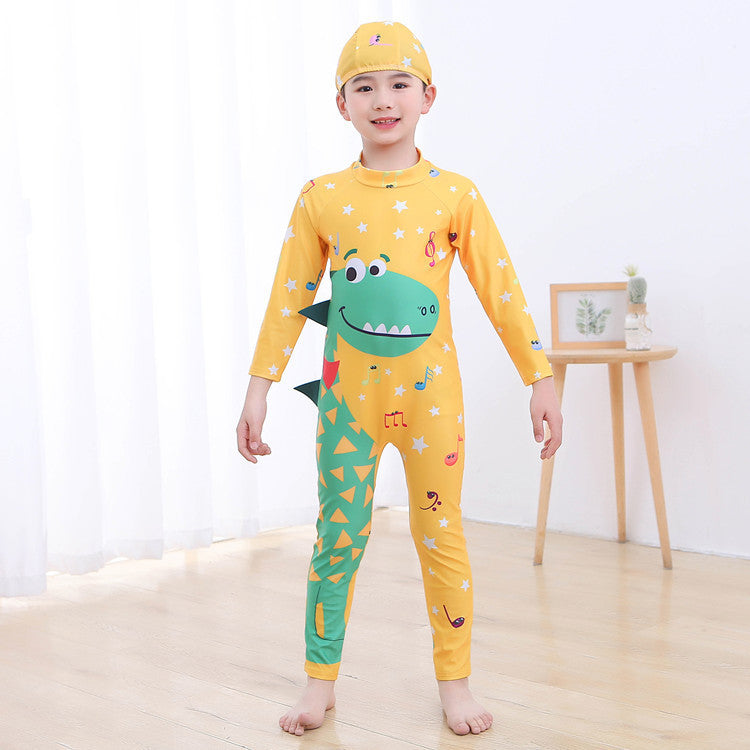 Boys UV protection swimsuit with long sleeves and cute dinosaur design Mune Fashion