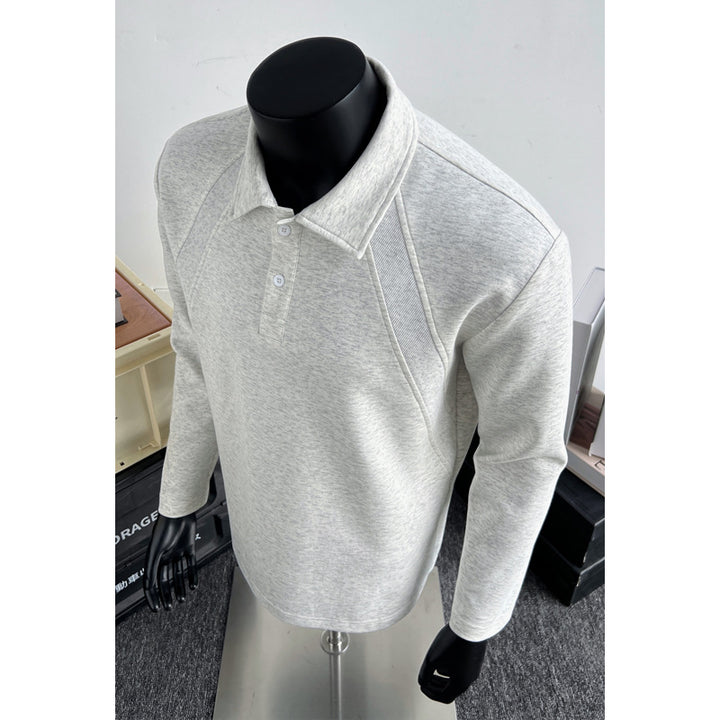 Men's Sporty Long Sleeve Polo Shirt Mune Fashion