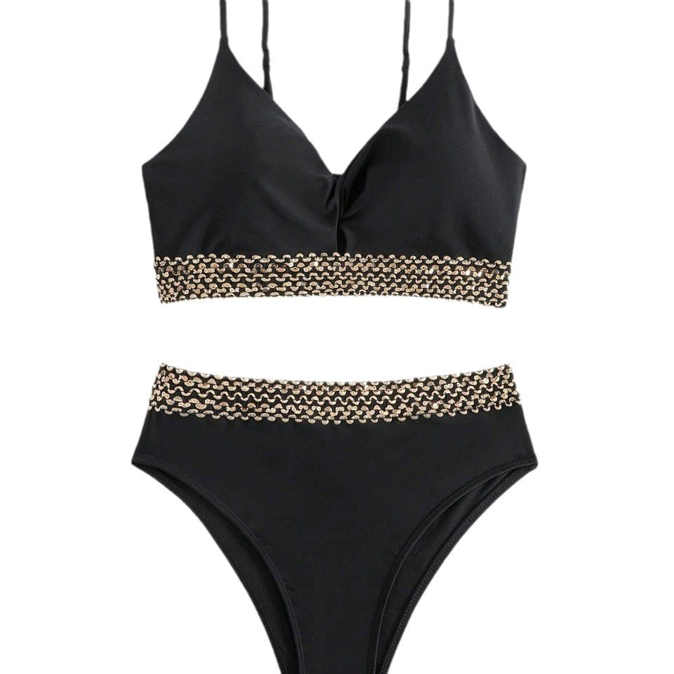 Women High-Cut Bikini with Elegant Chain Decoration Mune Fashion