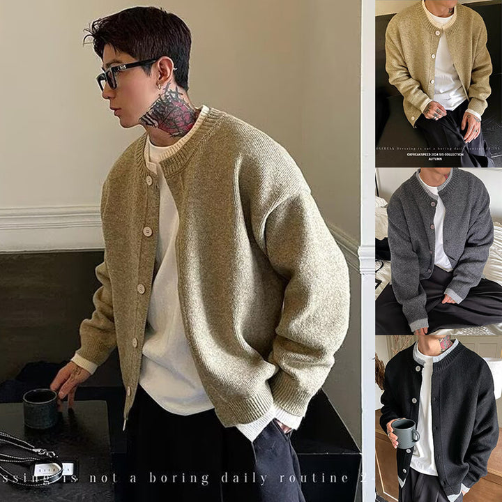 Men's cardigan with round neck and buttons Mune Fashion