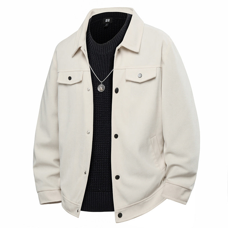 Men's trucker jacket in suede look with snap button closure and chest pockets Mune Fashion