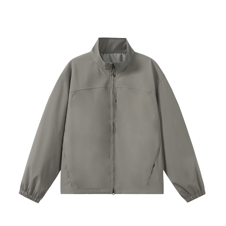 Unisex Lightweight, Packable Functional Jacket in Oversized Boxy Cut with Stand-Up Collar Mune Fashion