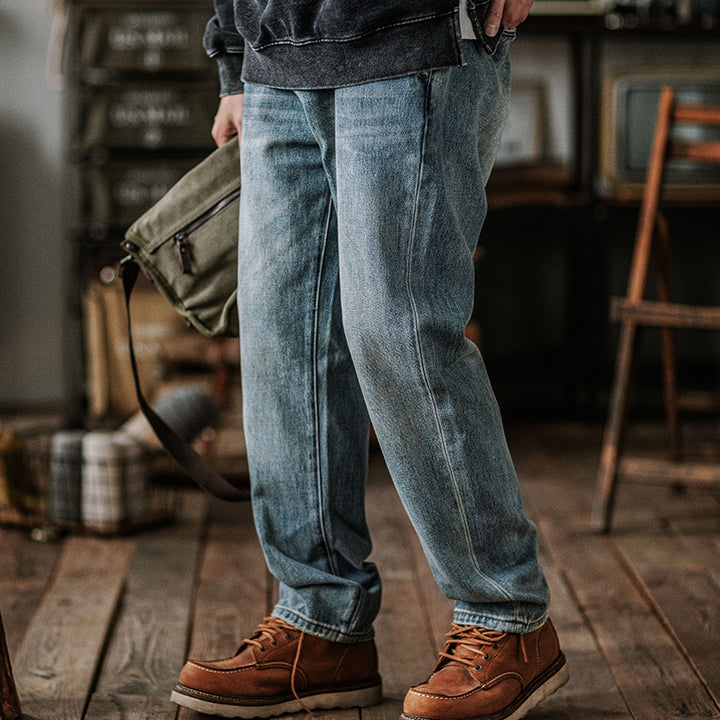 Men's Comfortable Indigo Denim Jeans Mune Fashion