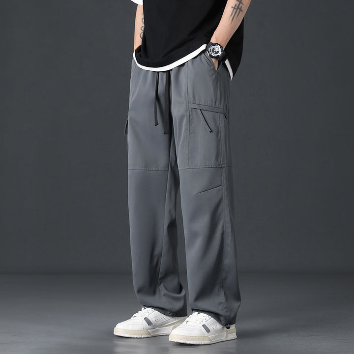 Men's Fashion Cargo Pants with Wide Legs and Practical Pockets