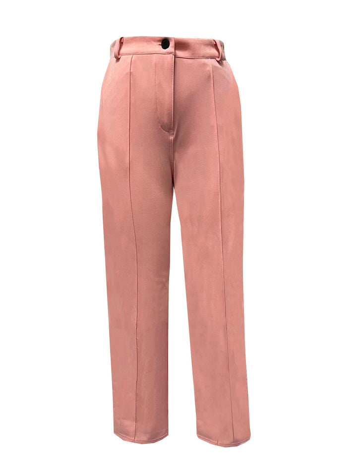 Women high-waisted straight-cut suit trousers with crease Mune Fashion