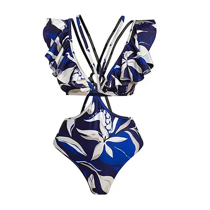 Women's bikini set with puff sleeves and elegant wrap skirt Mune Fashion