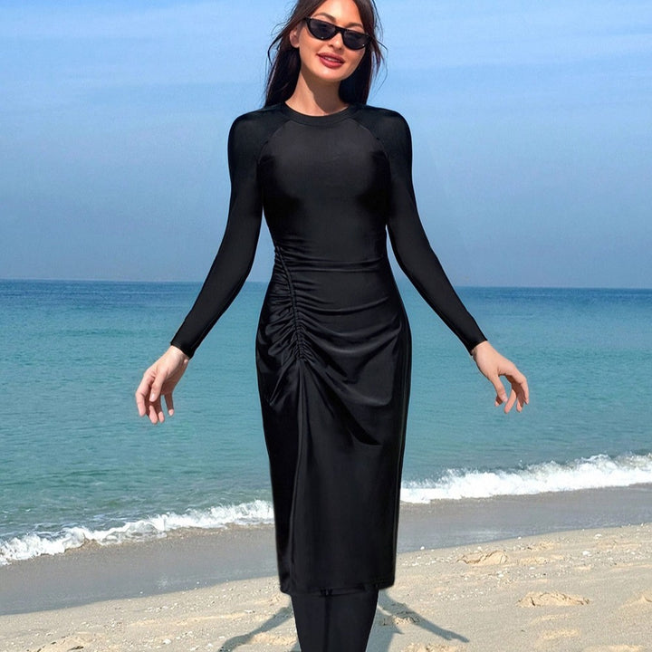 Women's Elegant Long Sleeve Swimsuit with Figure-Hugging Design Mune Fashion