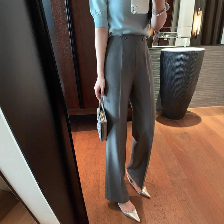 Women's Elegant and High-Waisted Suit Pants Drune
